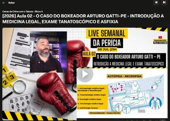 Aula 02 aberta na área de alunos, com o vídeo da aula
